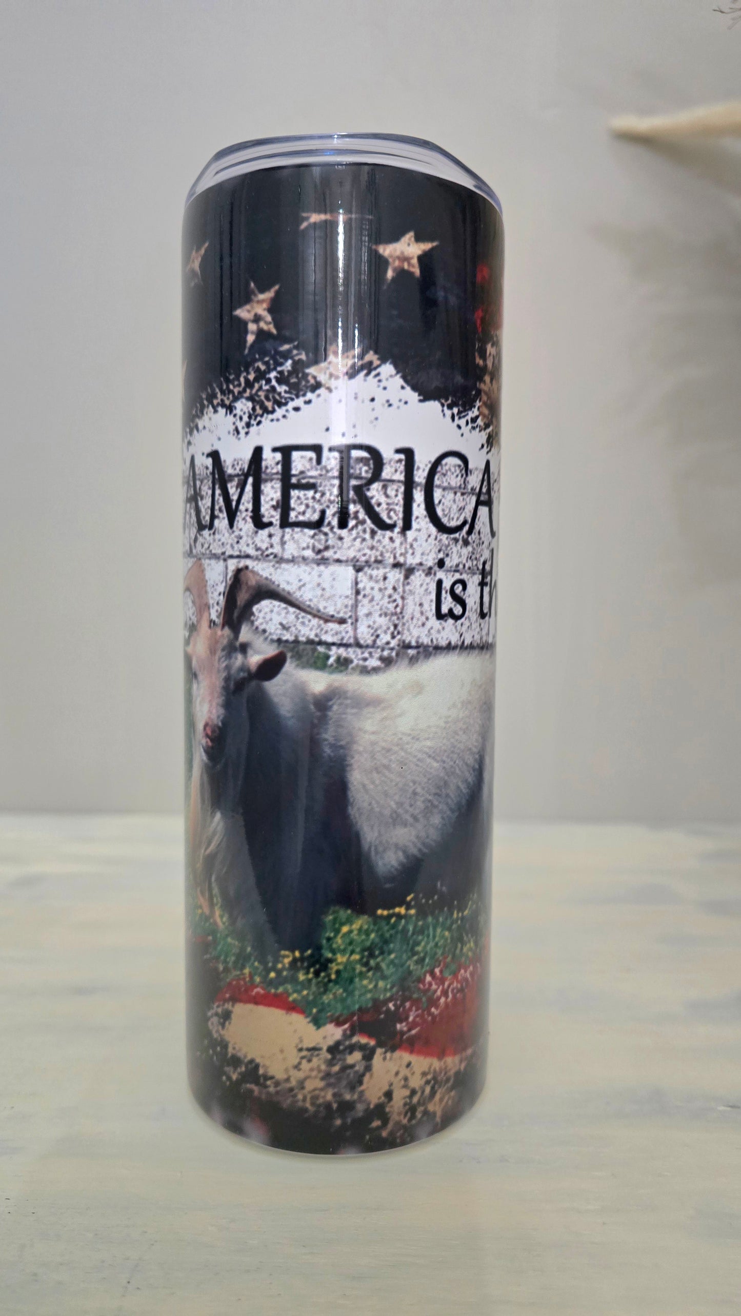 20oz Skinny Tumbler- " America is the G.O.A.T."