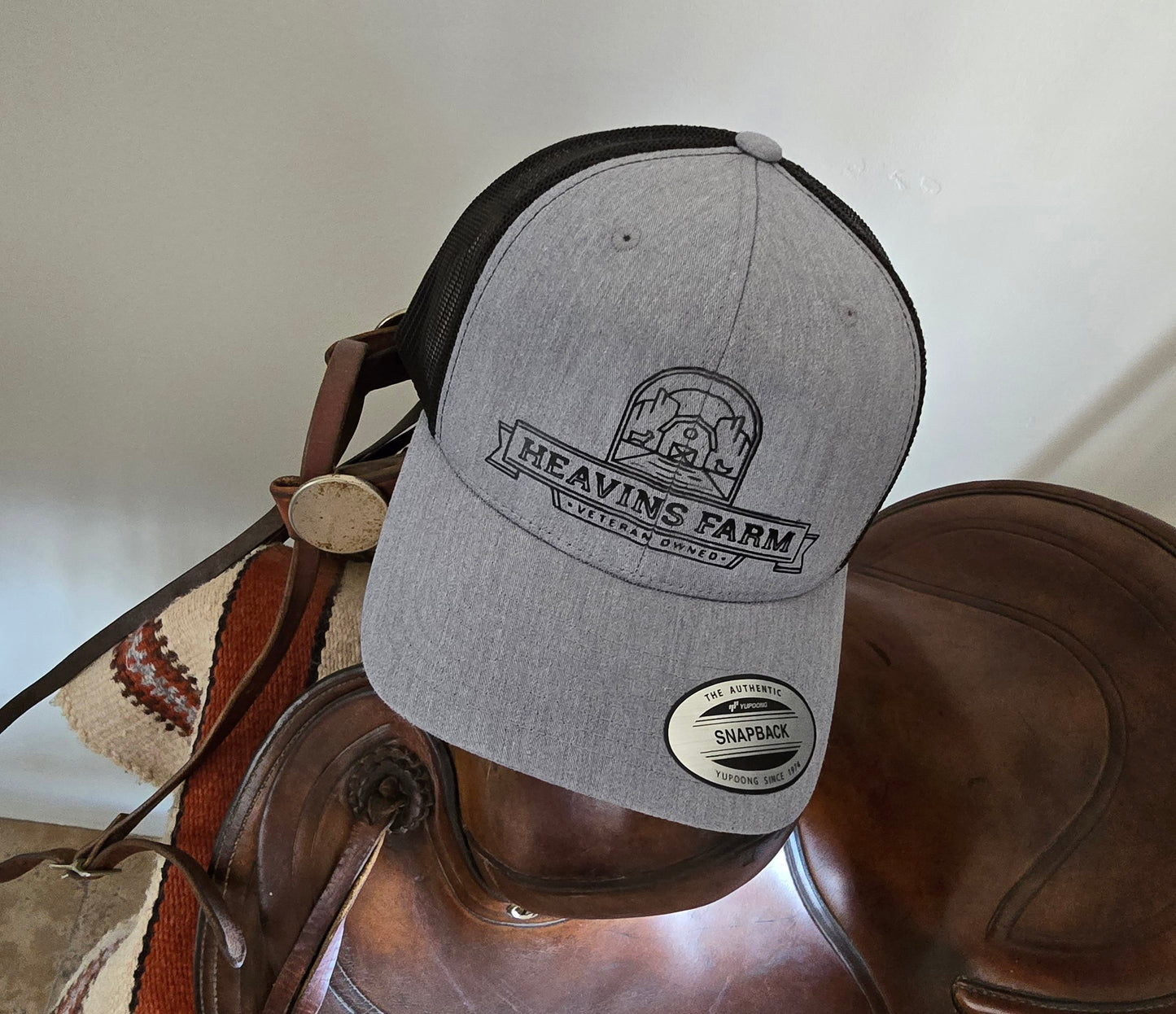 Heather Grey and Black Trucker Hat