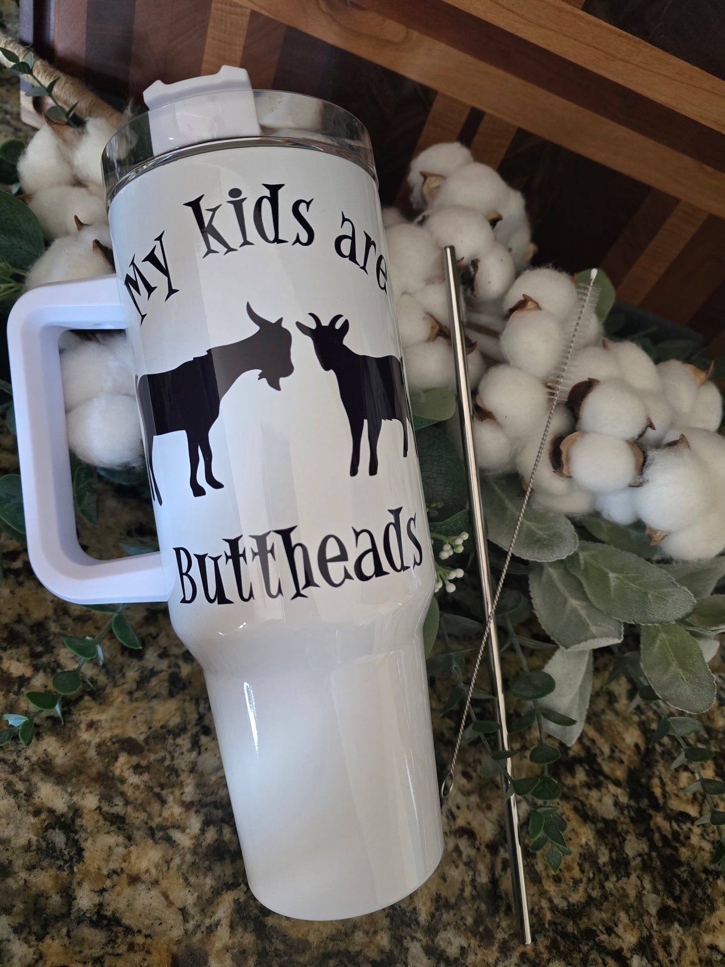 40oz Tumbler- "My Kids are Buttheads"