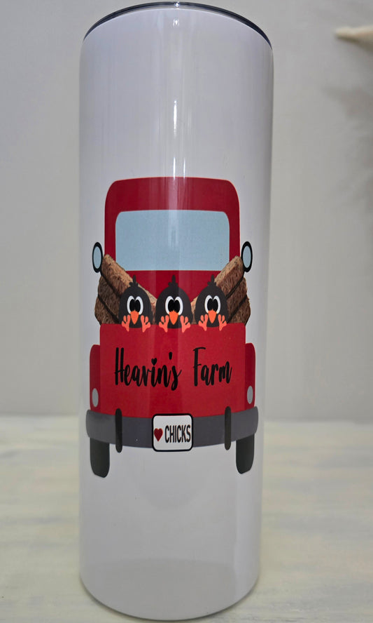 20oz Skinny Tumbler- " <3 Chicks"