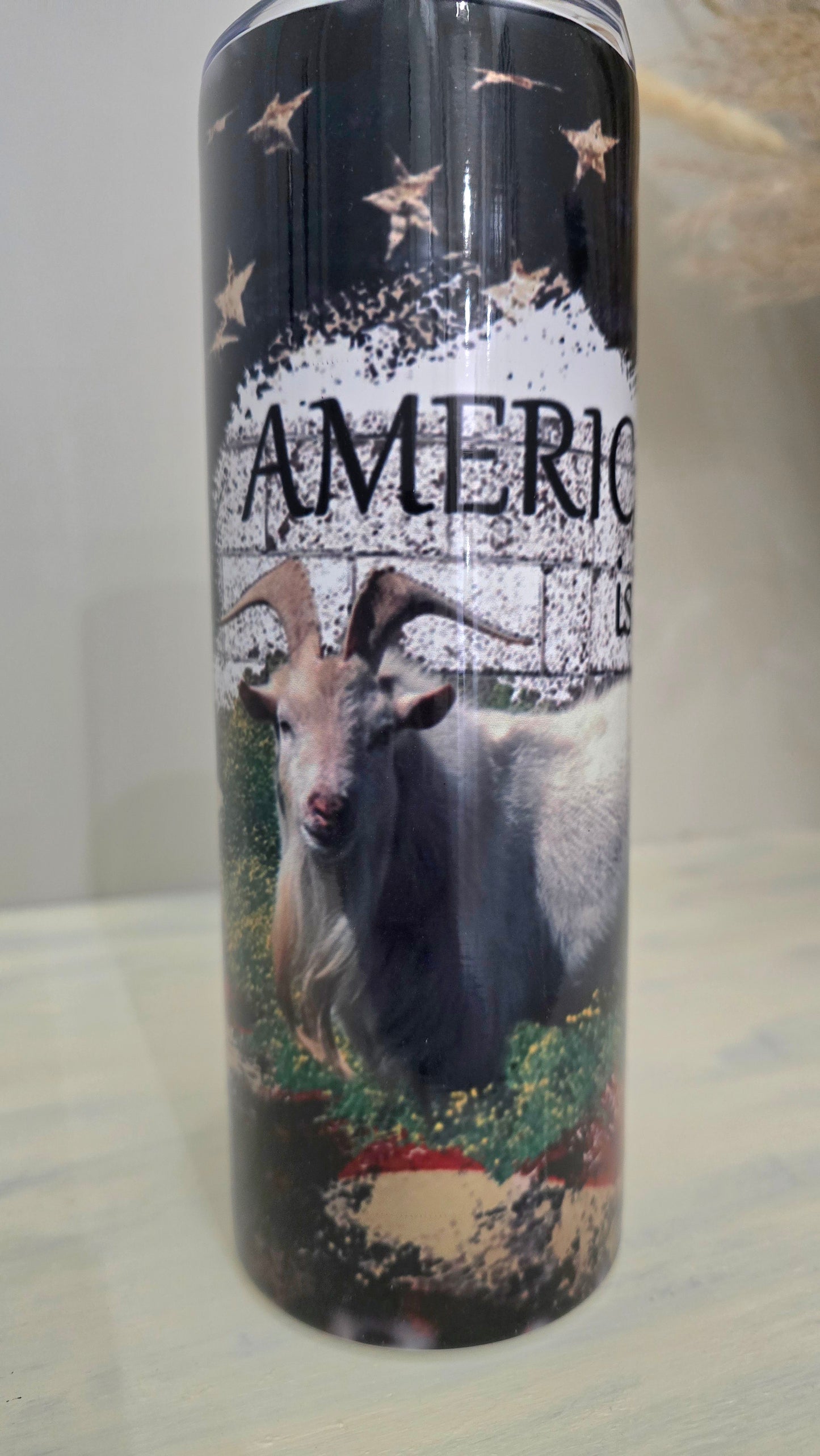 20oz Skinny Tumbler- " America is the G.O.A.T."