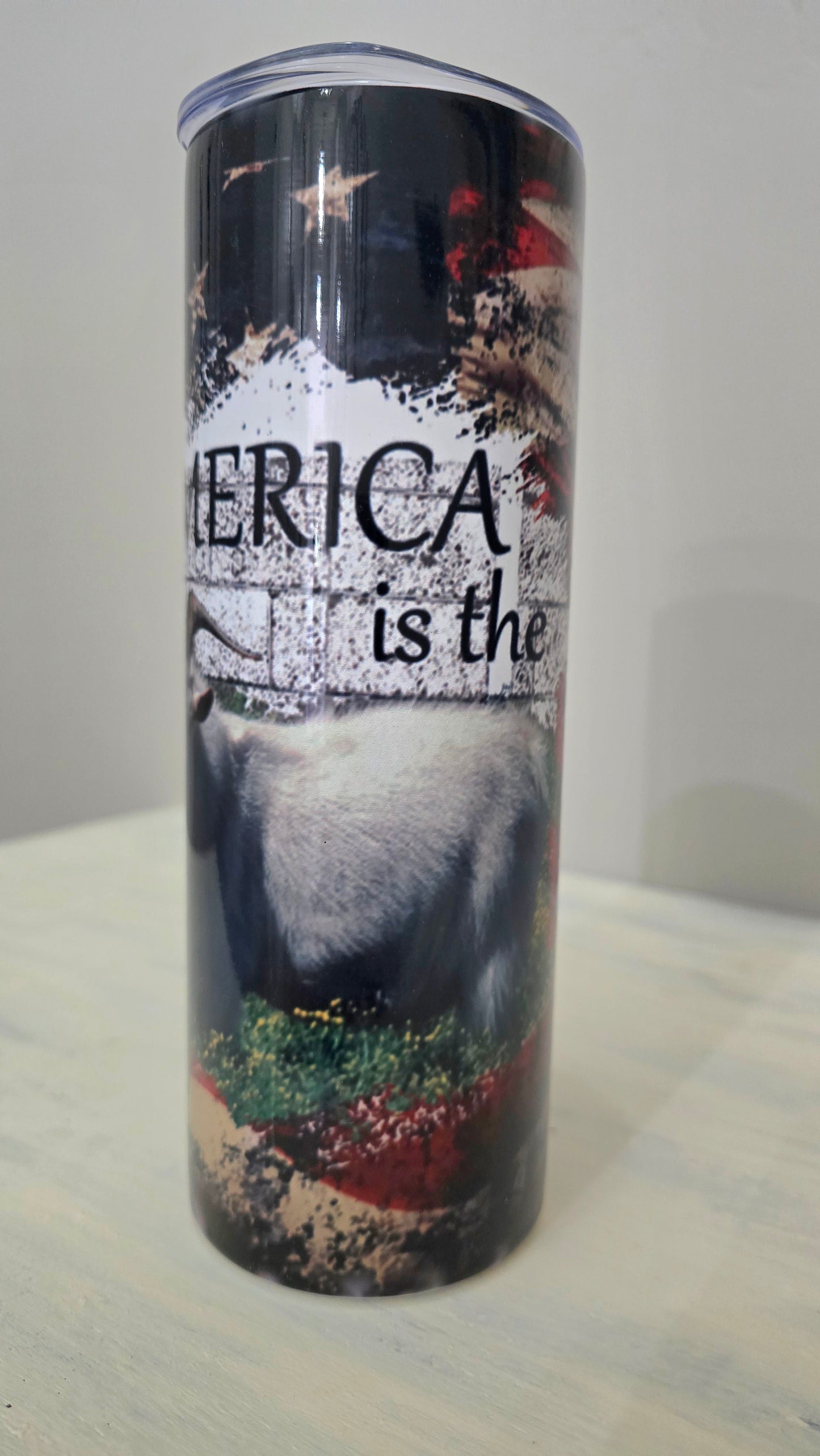20oz Skinny Tumbler- " America is the G.O.A.T."