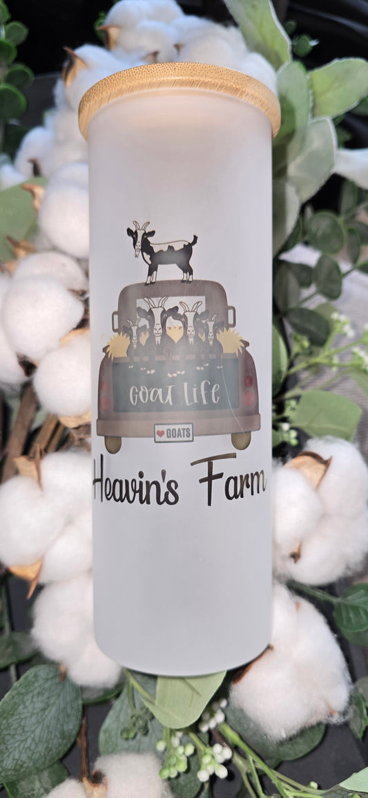 17oz Frosted Tumbler- "Goat Life"