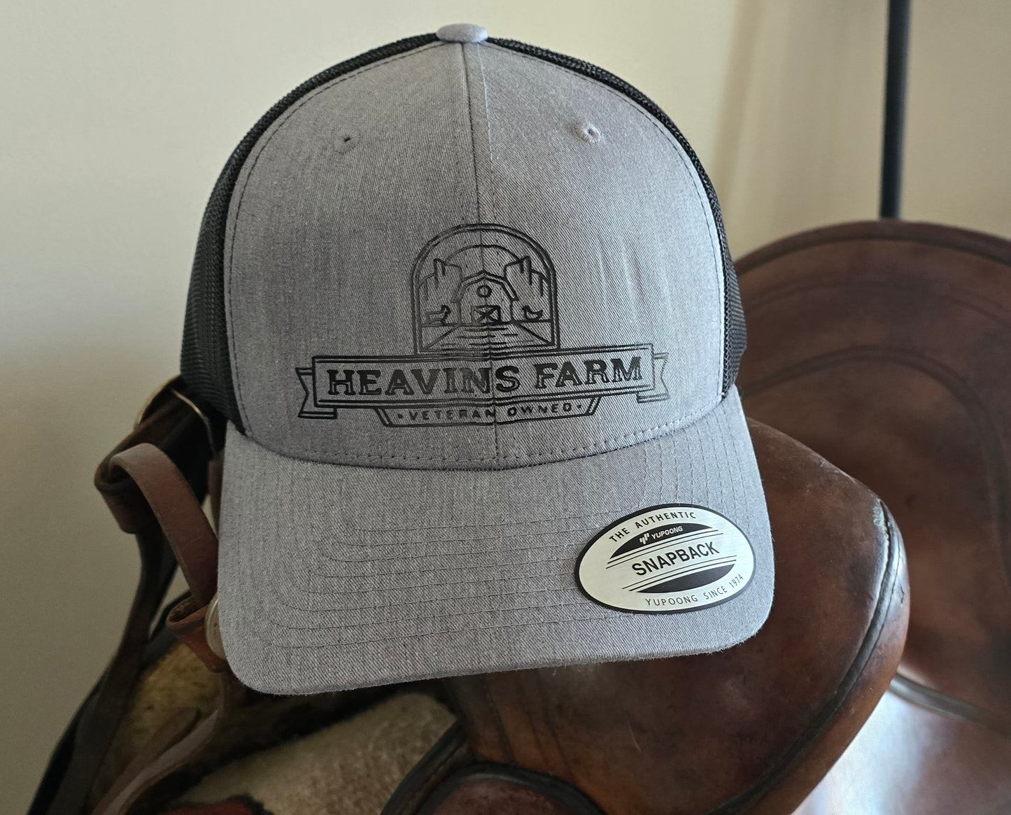 Heather Grey and Black Trucker Hat