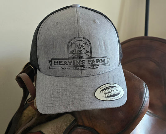 Heather Grey and Black Trucker Hat