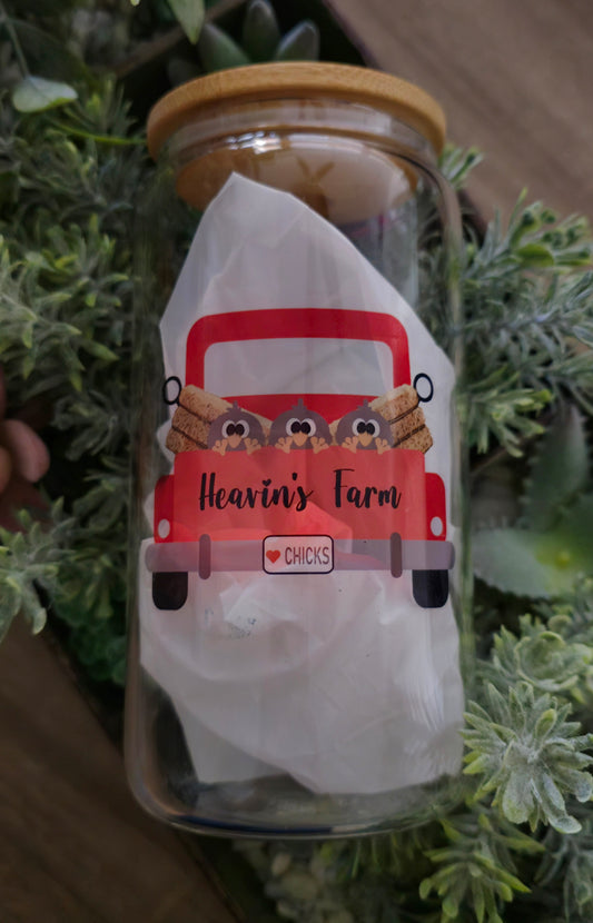 16oz Clear Glass- "Chick Truck"