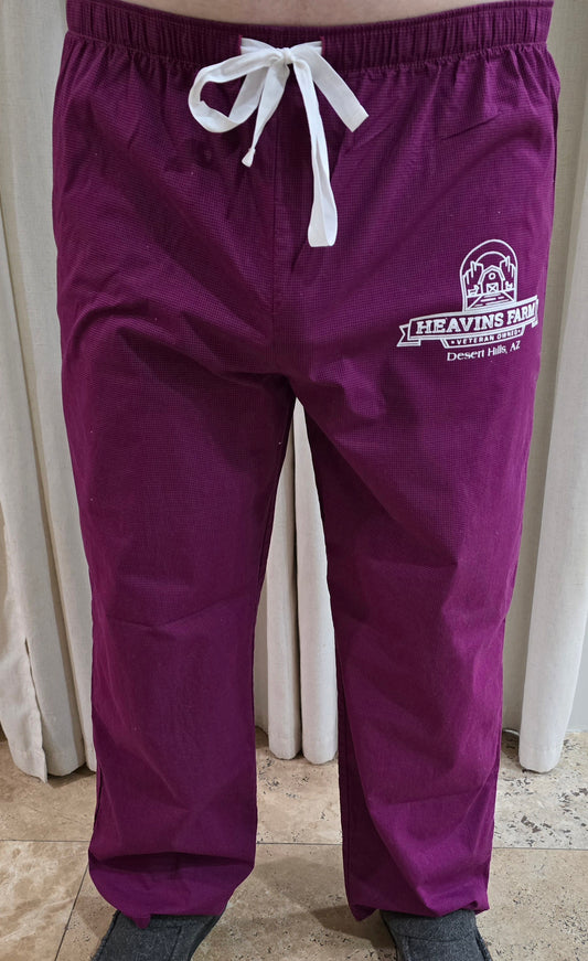 Men's Lounge Pants (Burgandy with White HTV)