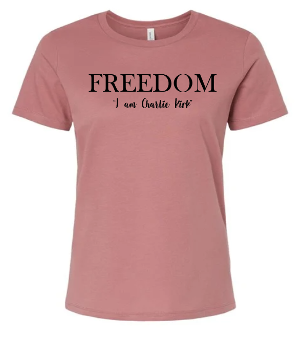 FREEDOM-"I am Charlie Kirk", "Courage is..."- Basker's Design- Female- Crew neck