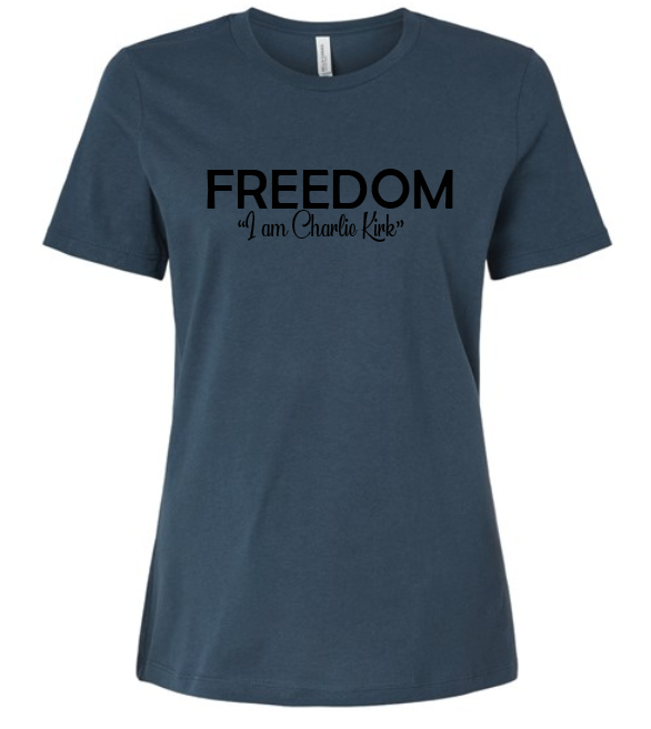 FREEDOM-"I am Charlie Kirk", "Learn relentlessly..."- Block Design- Female- Crew neck