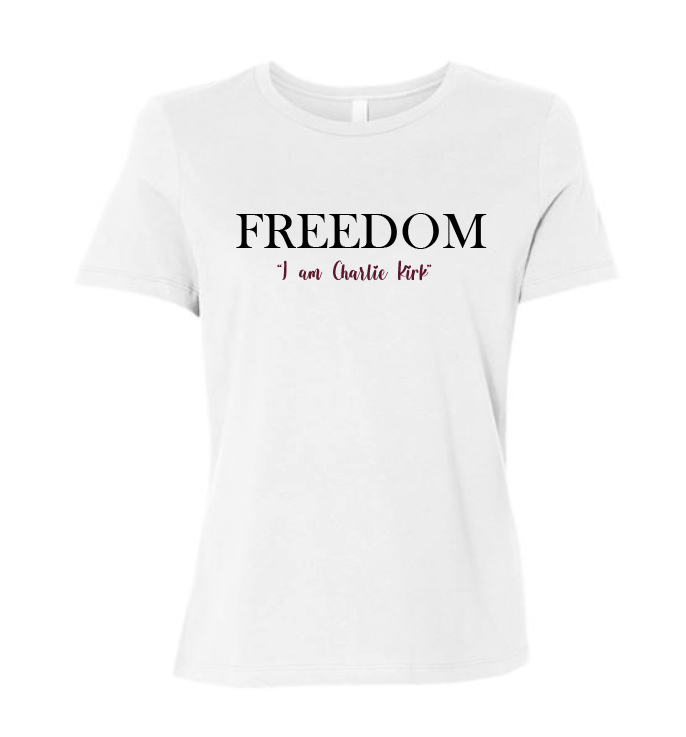 FREEDOM-"I am Charlie Kirk", "The future..."- Basker's Design- Female- Crew neck
