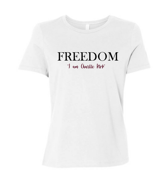 FREEDOM-"I am Charlie Kirk", "The future..."- Basker's Design- Female- Crew neck