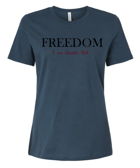 FREEDOM-"I am Charlie Kirk", "The future..."- Basker's Design- Female- Crew neck