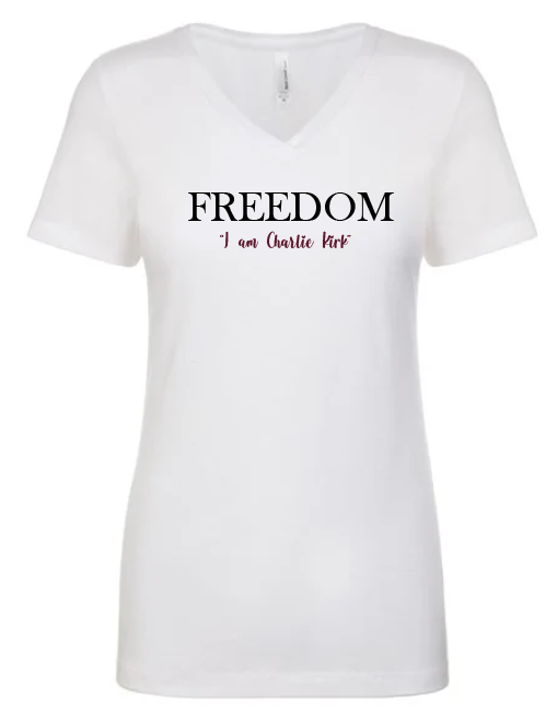 FREEDOM-"I am Charlie Kirk", "The future..."- Basker's Design-V-neck