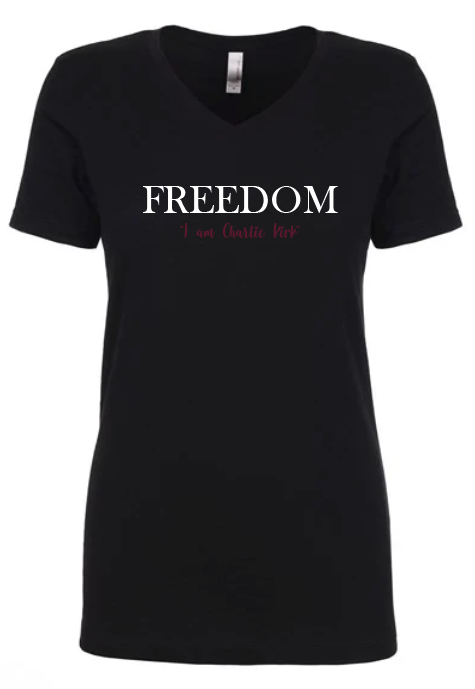 FREEDOM-"I am Charlie Kirk", "The future..."- Basker's Design-V-neck