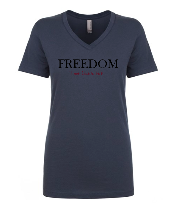 FREEDOM-"I am Charlie Kirk", "The future..."- Basker's Design-V-neck