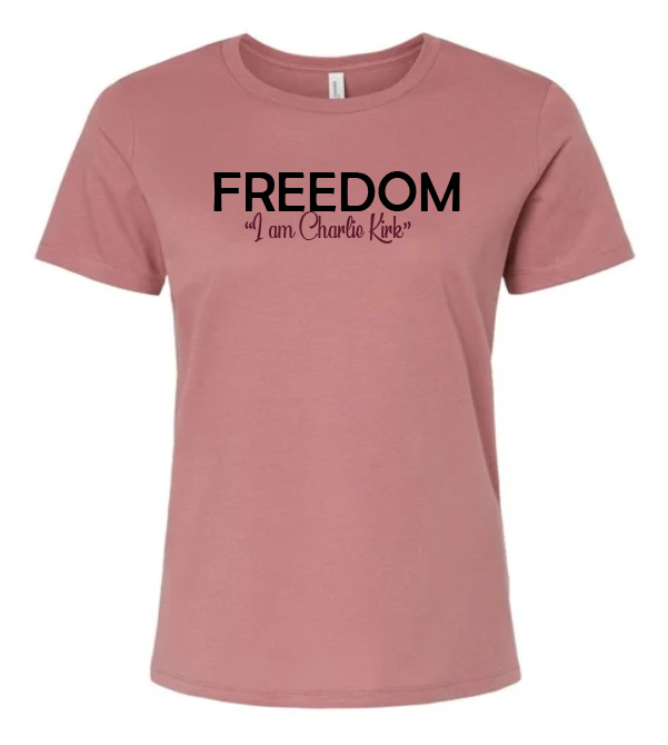 FREEDOM-"I am Charlie Kirk", "Learn relentlessly..."- Block Design- Female- Crew neck