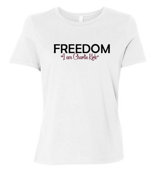 FREEDOM-"I am Charlie Kirk", "The future..."- Block Design- Female- Crew neck