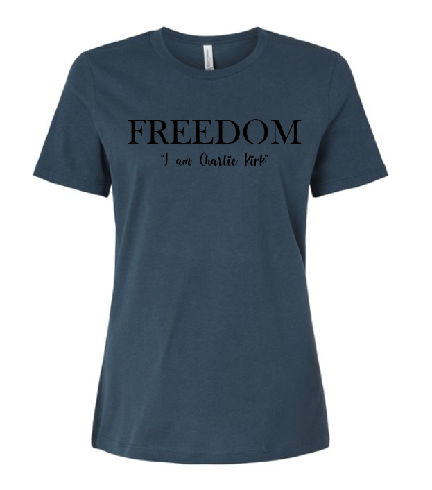 FREEDOM-"I am Charlie Kirk", "The future..."- Basker's Design- Female- Crew neck
