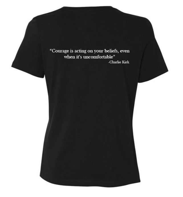 FREEDOM-"I am Charlie Kirk", "Courage is..."- Basker's Design- Female- Crew neck