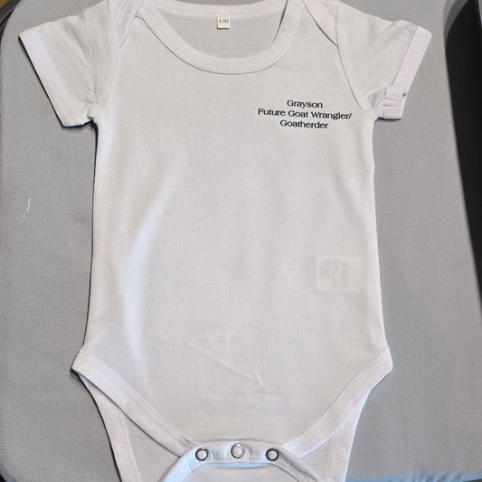 Baby Onesie "Personalized Future Goat Wrangler/Goatherder"
