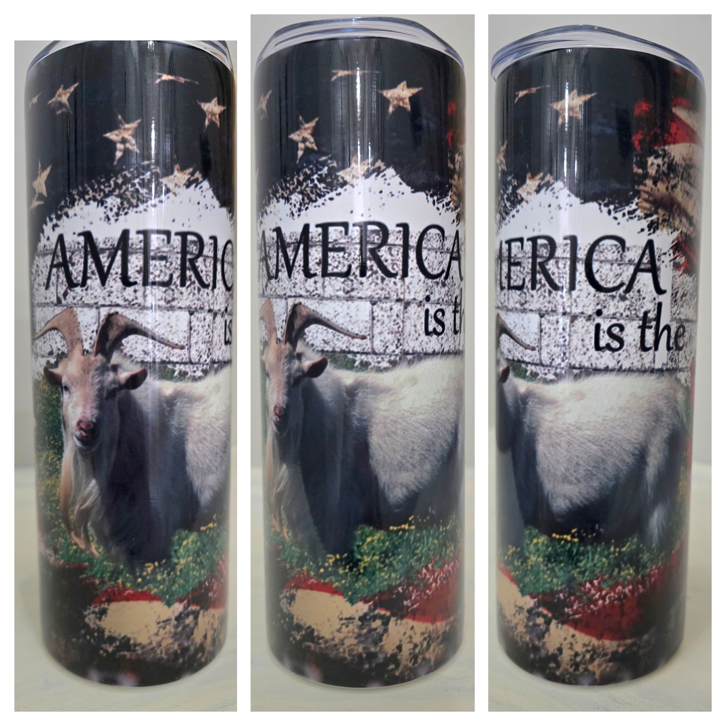 20oz Skinny Tumbler- " America is the G.O.A.T."