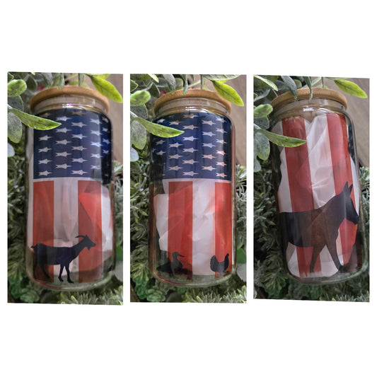 16oz Clear Glass- "American Animals"