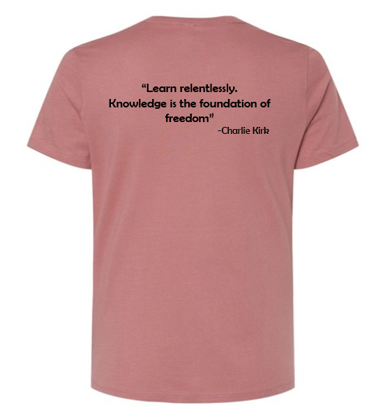 FREEDOM-"I am Charlie Kirk", "Learn relentlessly..."- Block Design- Female- Crew neck