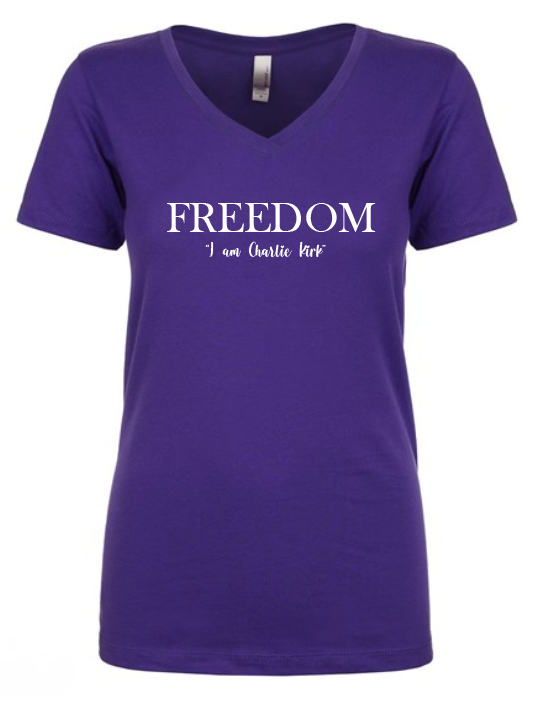 FREEDOM-"I am Charlie Kirk", "The future..."- Basker's Design-V-neck