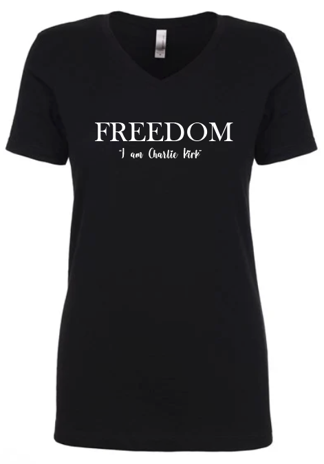 FREEDOM-"I am Charlie Kirk", "The future..."- Basker's Design-V-neck