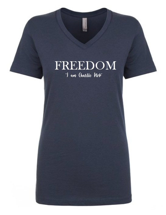 FREEDOM-"I am Charlie Kirk", "The future..."- Basker's Design-V-neck