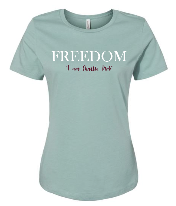 FREEDOM-"I am Charlie Kirk", "The future..."- Basker's Design- Female- Crew neck