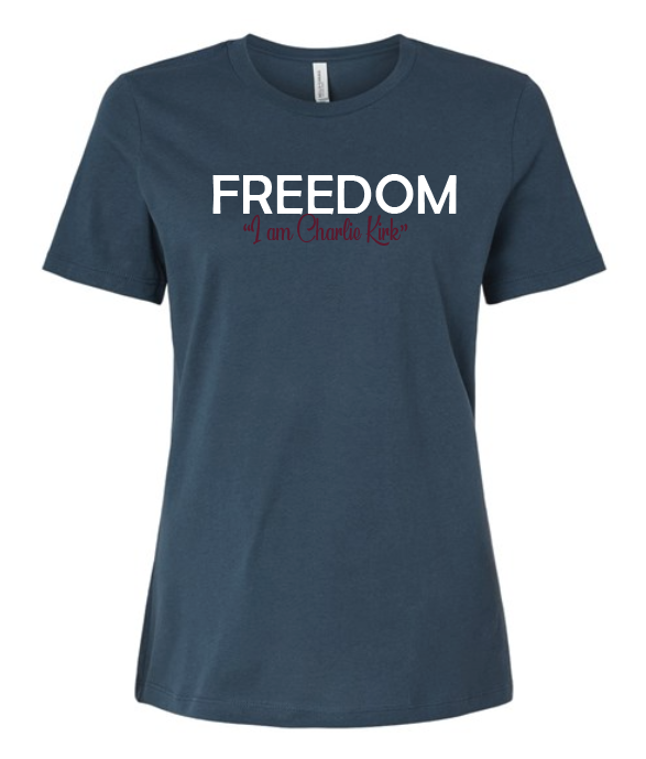FREEDOM-"I am Charlie Kirk", "Courage is..."- Block Design- Female- Crew neck