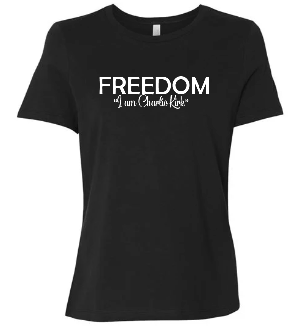 FREEDOM-"I am Charlie Kirk", "Learn relentlessly..."- Block Design- Female- Crew neck