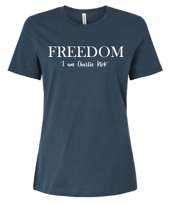 FREEDOM-"I am Charlie Kirk", "The future..."- Basker's Design- Female- Crew neck