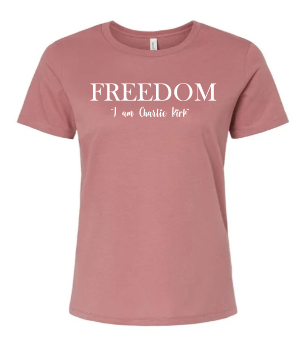 FREEDOM-"I am Charlie Kirk", "The future..."- Basker's Design- Female- Crew neck