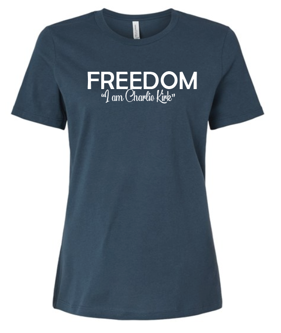 FREEDOM-"I am Charlie Kirk", "Learn relentlessly..."- Block Design- Female- Crew neck