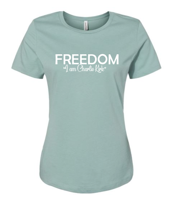 FREEDOM-"I am Charlie Kirk", "Courage is..."- Block Design- Female- Crew neck
