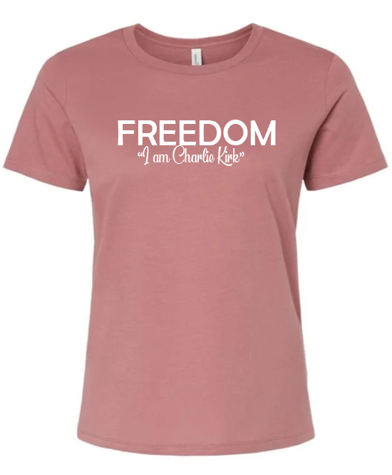 FREEDOM-"I am Charlie Kirk", "Learn relentlessly..."- Block Design- Female- Crew neck