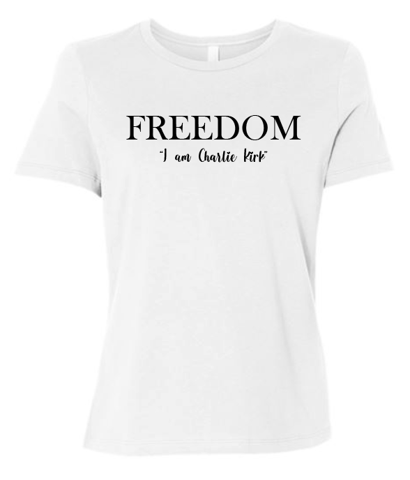 FREEDOM-"I am Charlie Kirk", "The future..."- Basker's Design- Female- Crew neck